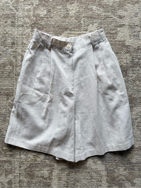 Sag Harbor Pants - Vintage Sag Harbor Beige High-Waist Bermuda Shorts